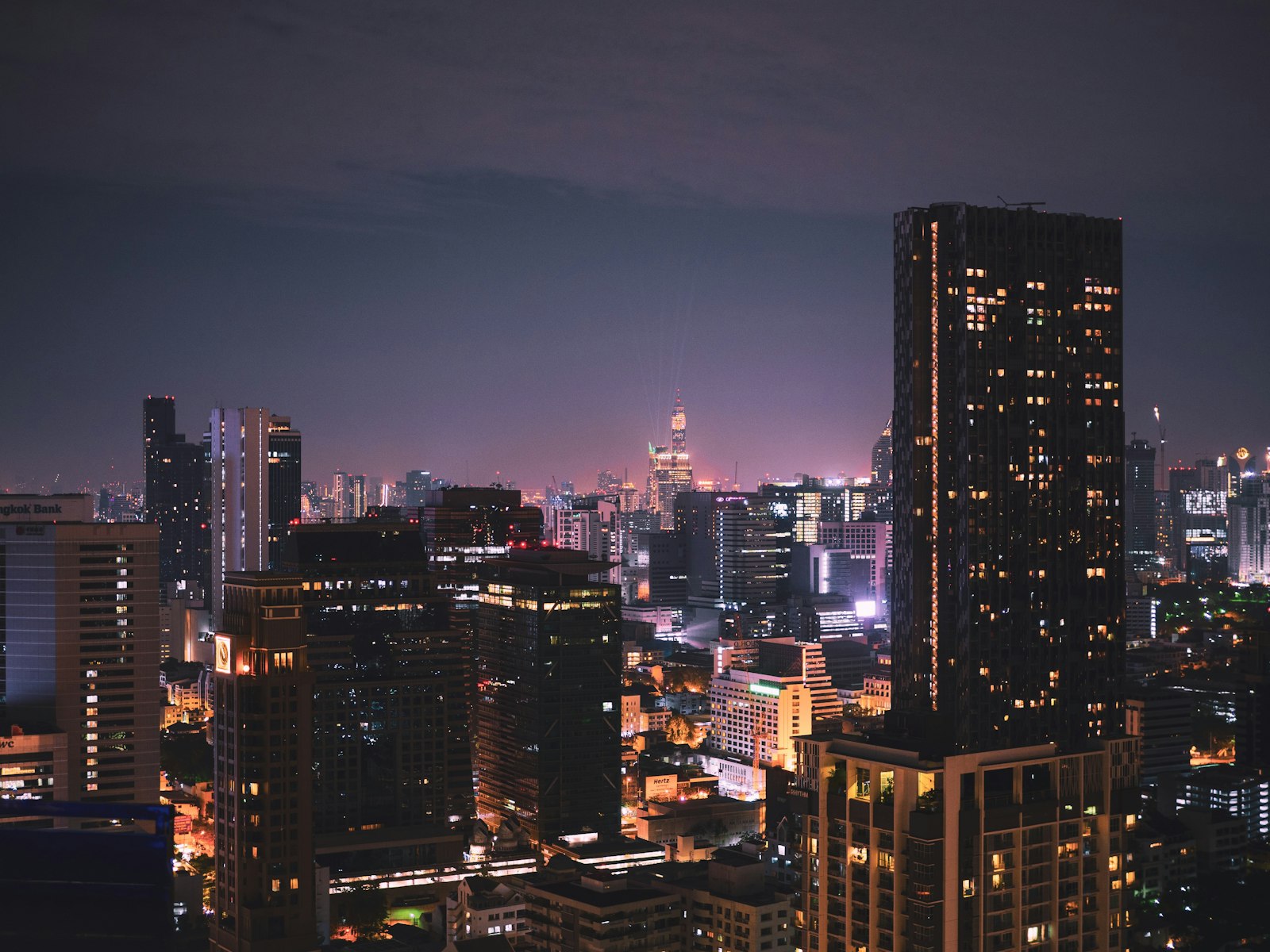 Bangkok skyline at night