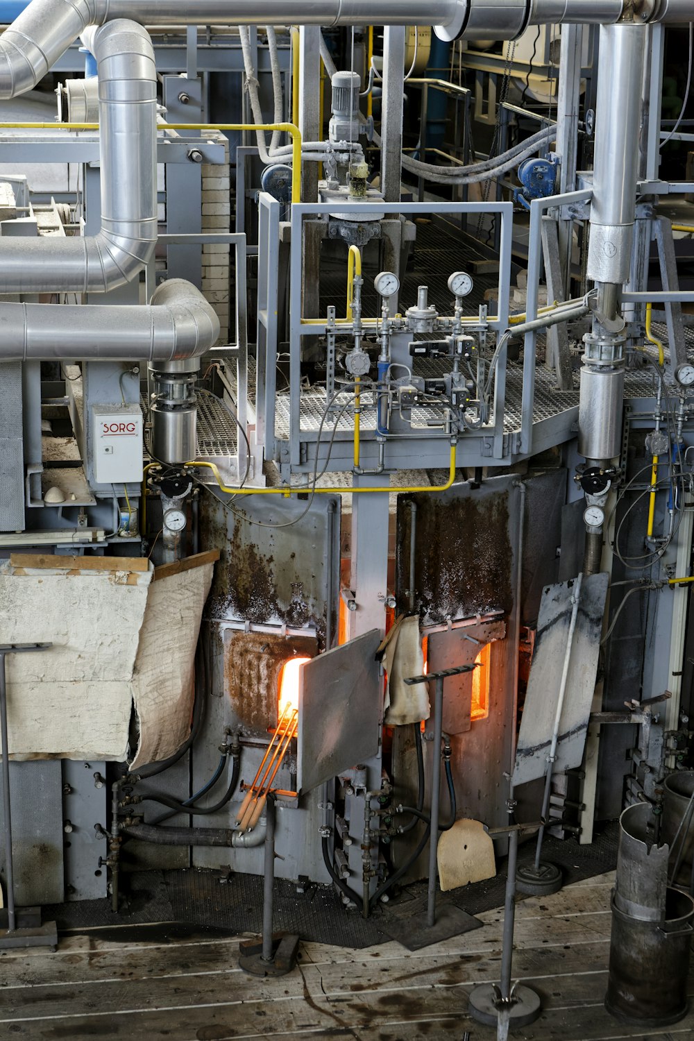 Industrial machinery and equipment inside a factory